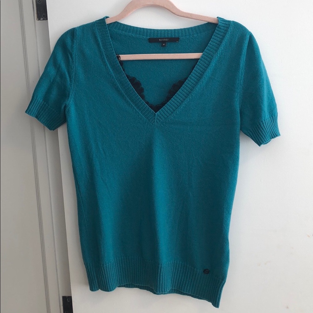 Gucci cashmere teal knit